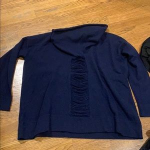 Jamison Blue Cashmere Cowl Neck Sweater